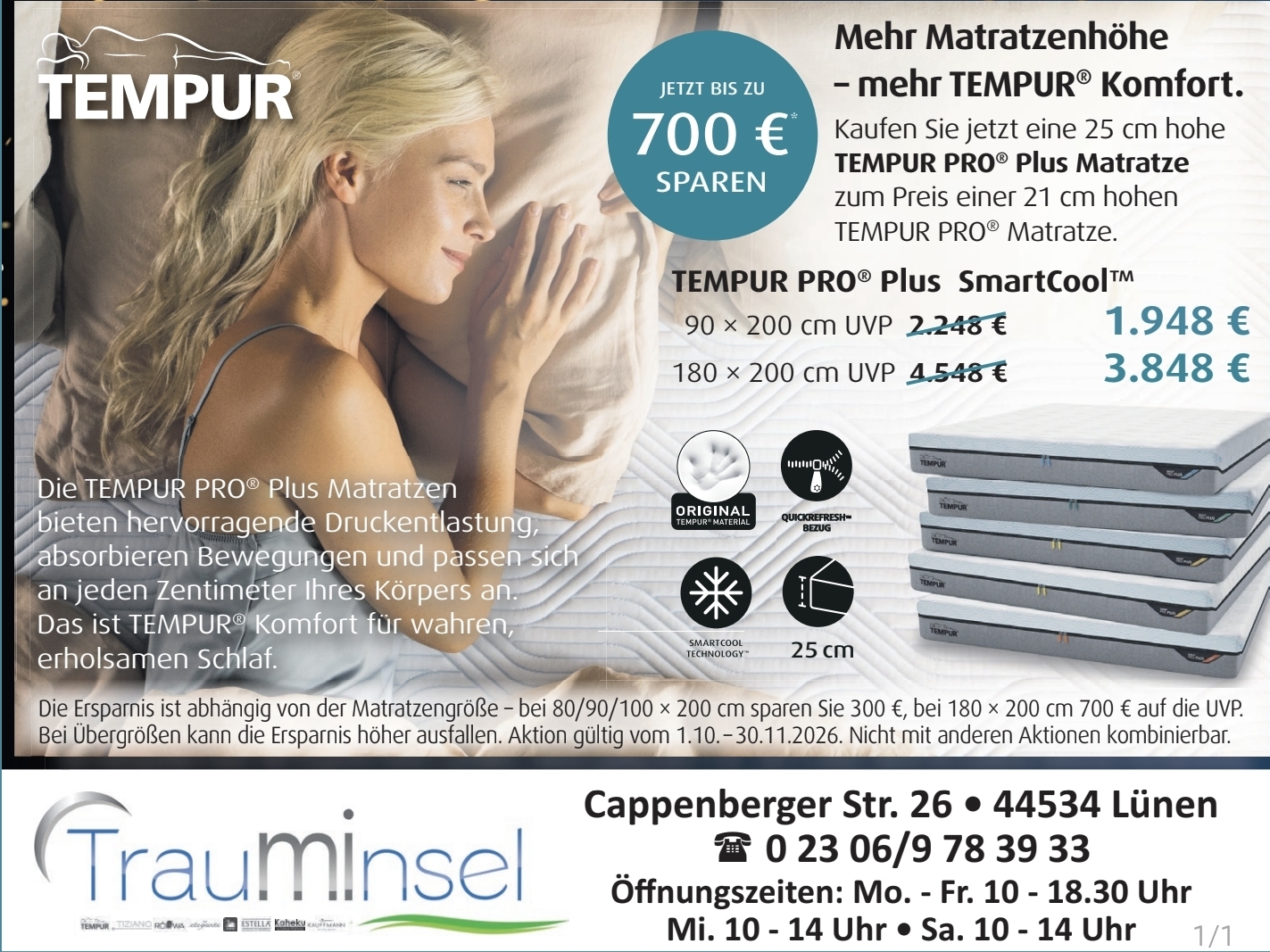 Aktuelles Angebot - 35 Jahre Tempur - Sparen Sie bis zu 700,- €